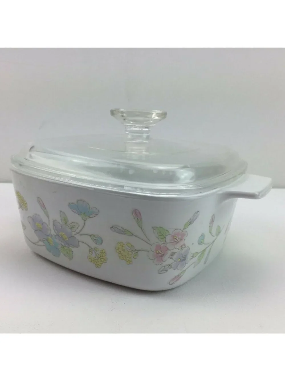 Corning Ware A-1 1/2- B 1.5 Liter Watercolor Floral Casserole Dish Bowl Lid Set